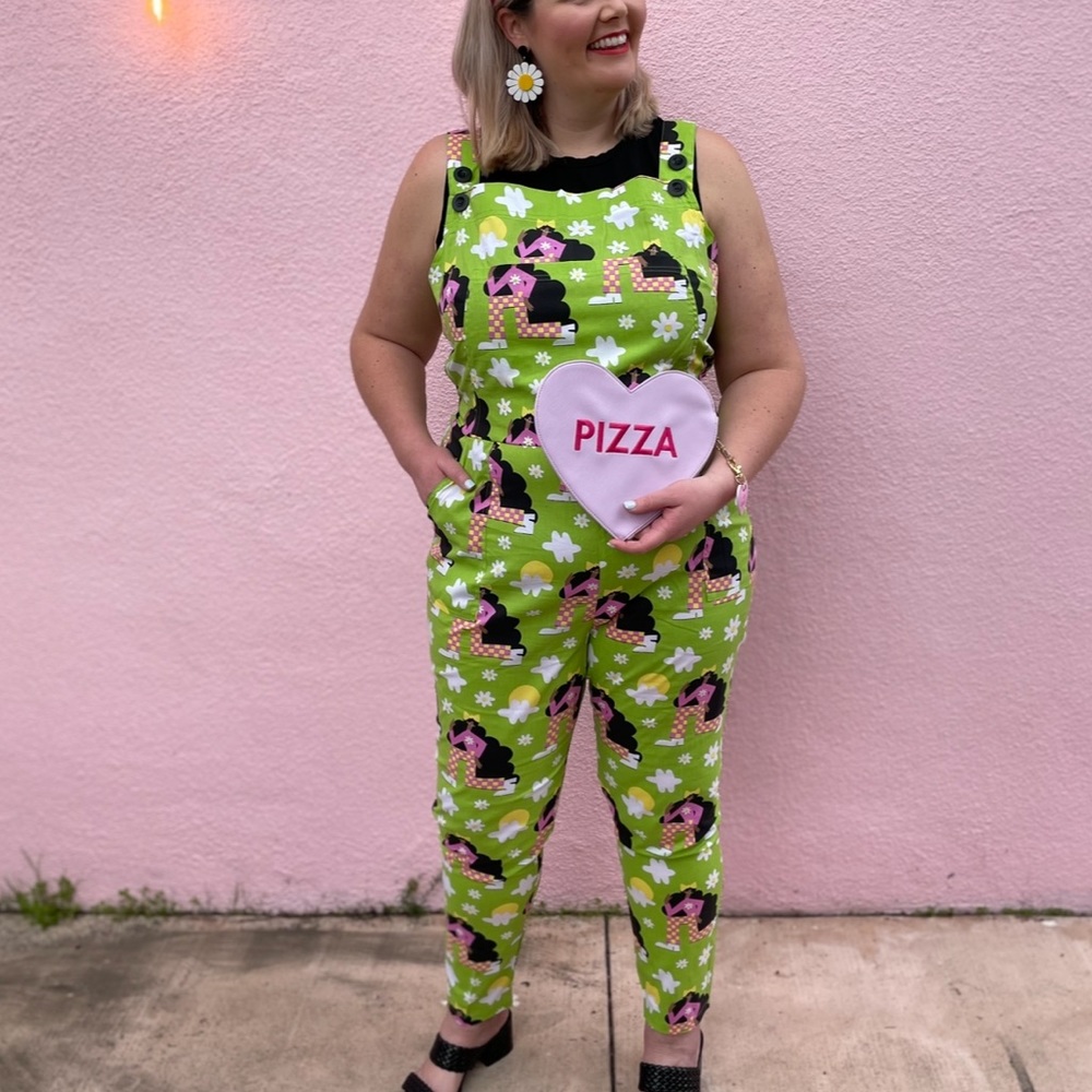 Nooworks Lime Green Patterned Jumpsuit with Pink Accents - Picture 8 of 8